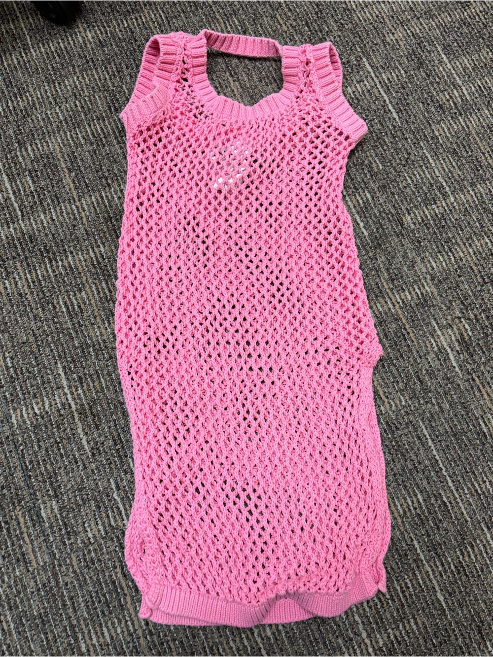 Beach Riot Kids Pink Crochet Swim Coverup Dress